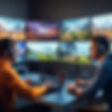 Multiplayer Gaming Session Engaging multiplayer gaming session online with friends.