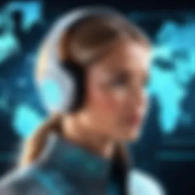 The Future of Communication Through Audio Translation A futuristic depiction of global communication facilitated by audio translation