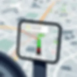 Illustration of Google Maps interface displaying driving directions