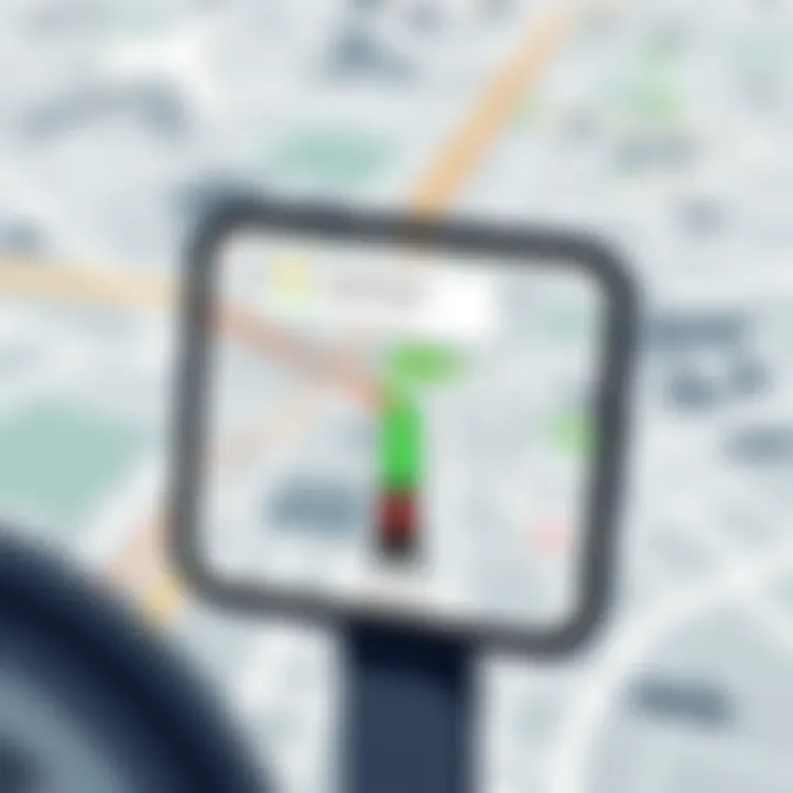 Google Maps Driving Directions Interface Illustration of Google Maps interface displaying driving directions