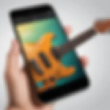 Guitar Tuna features displayed on mobile device