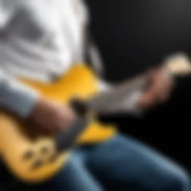 User Experience with Guitar Tuna Tuning User experiencing the Guitar Tuna app while tuning