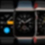 Diverse smartwatch faces showcasing customization options