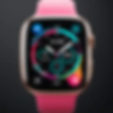 A user customizing their smartwatch face with vibrant designs