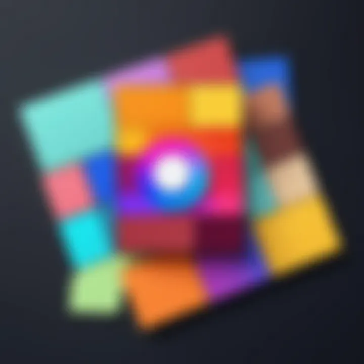A color palette selection for Instagram aesthetics, emphasizing harmony and contrast.