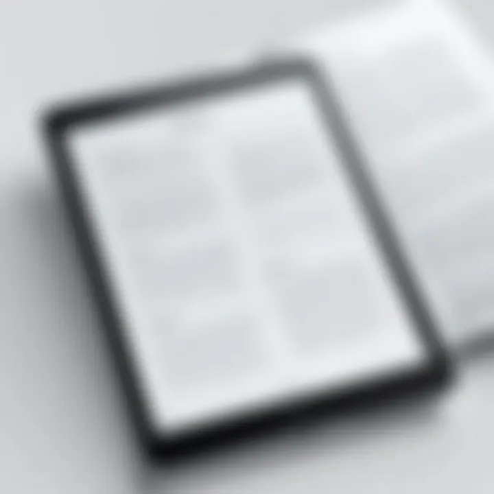 User interface of an e-book application on iPad