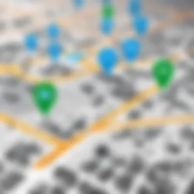 Map interface with shared location markers