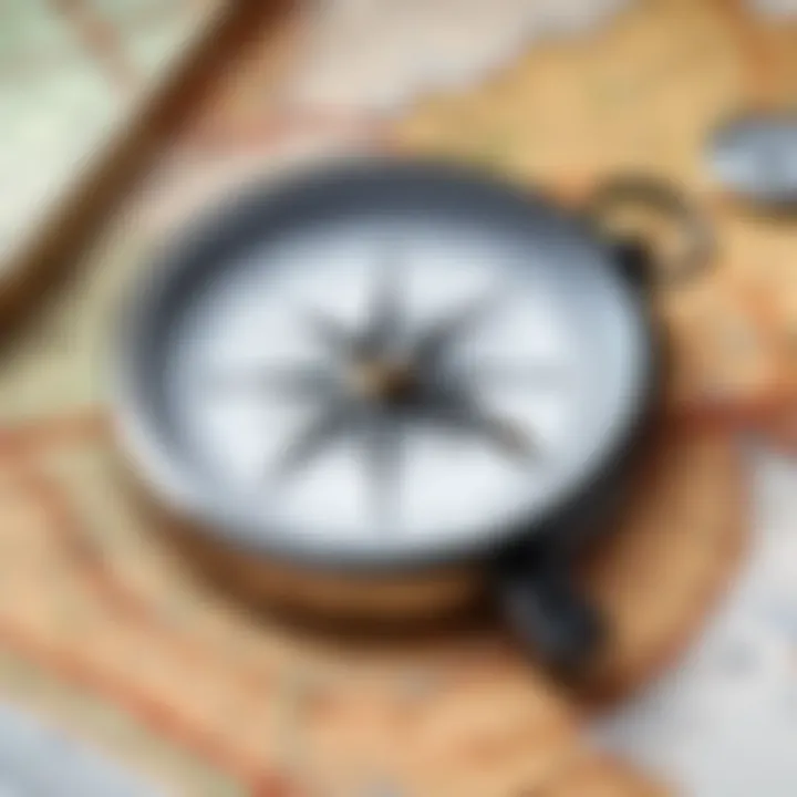 Compass and map for navigation