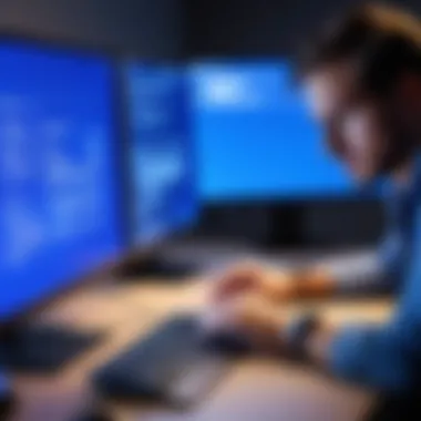 Troubleshooting Techniques for BSOD A person troubleshooting a computer with diagnostic tools.