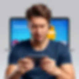 A person looking frustrated at their device while trying to access an app store account