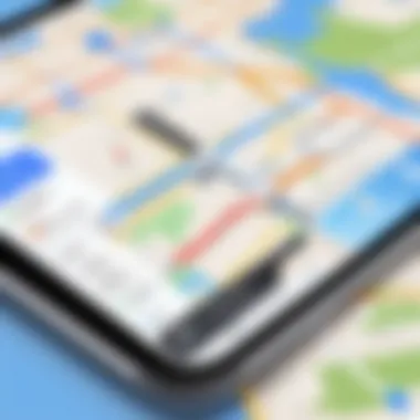 Navigating Apple Maps interface