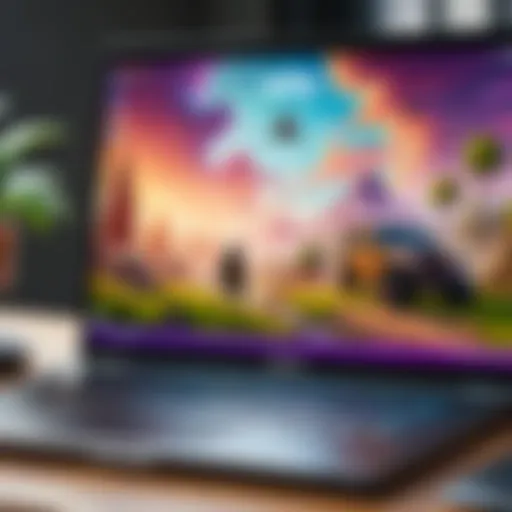 A laptop displaying the Fortnite game interface