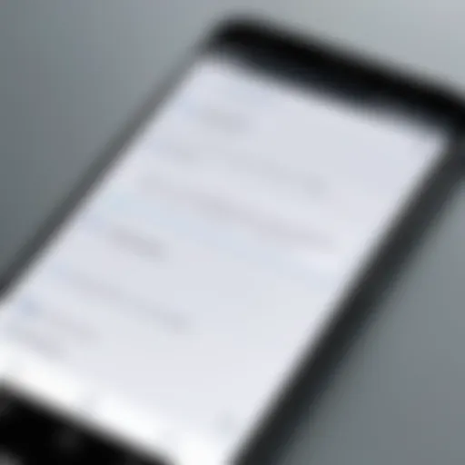 Smartphone displaying a text messaging interface