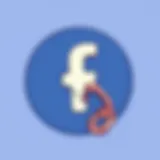 Facebook logo with a broken chain symbolizing unblocking