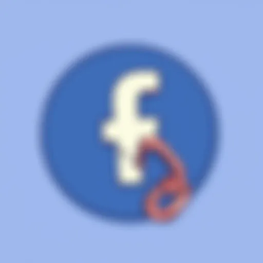 Facebook logo with a broken chain symbolizing unblocking