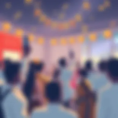 Melody Recognition and Cultural Significance A vibrant cultural event with music playing in the background