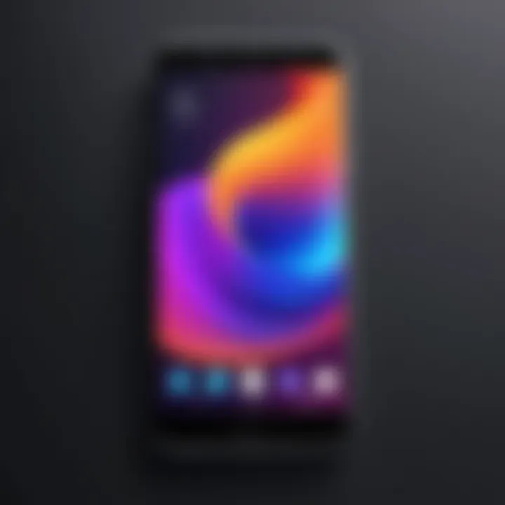 Example of a smartphone with a GIF as the home screen background