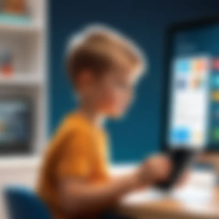 Child using iPad with safe browsing features