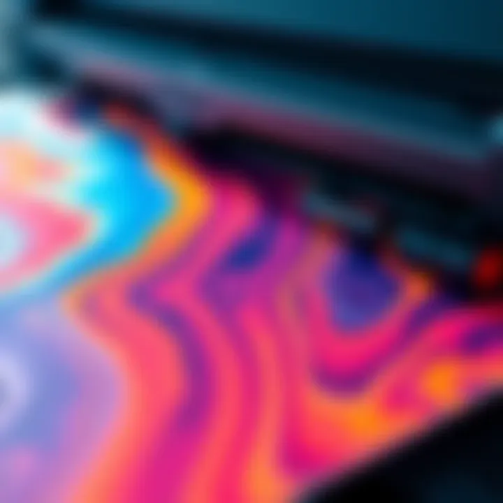 Close-up of a vibrant print produced by an Epson inkjet printer.