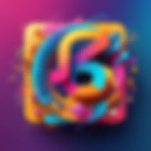 A vibrant Instagram post featuring a colorful aesthetic with music notes integrated