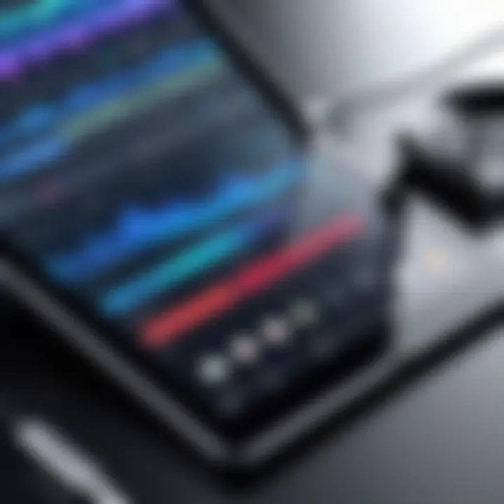 Close-up of an iPad with an audio recorder accessory