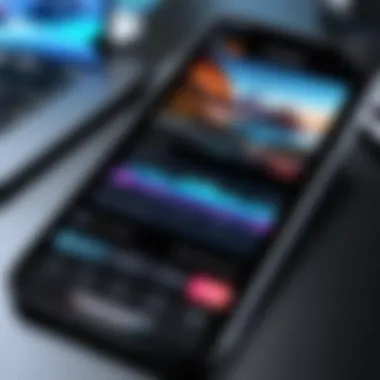 Video Editing App Interface on iPhone Editing interface of a popular video editing app on iPhone