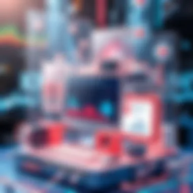 Complex Composition Showcasing Overlapping Visuals Complex composition showcasing overlapping visuals