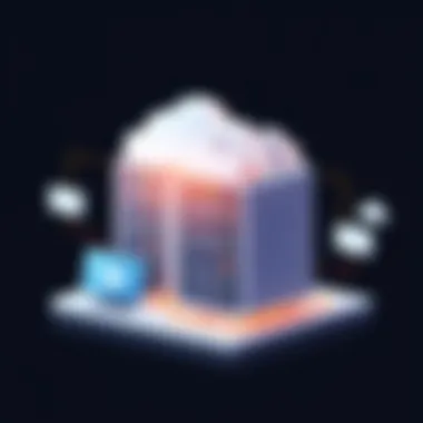 Visual representation of virtual server architecture with cloud integration.