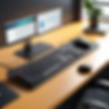 Optimal Setup: Ergonomics for Typing Efficiency An ergonomic workspace setup emphasizing comfort while typing.