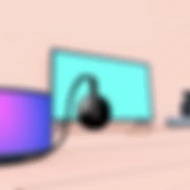 Chromecast device connected to television