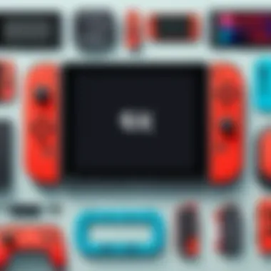 A collection of Nintendo Switch accessories laid out neatly