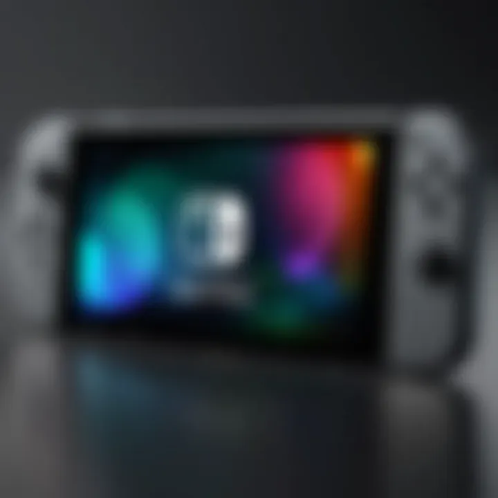 Close-up view of Nintendo Switch console showcasing its sleek design