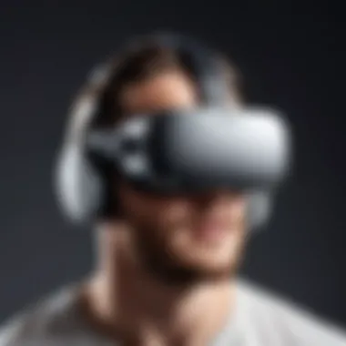 Oculus headset displaying virtual reality content