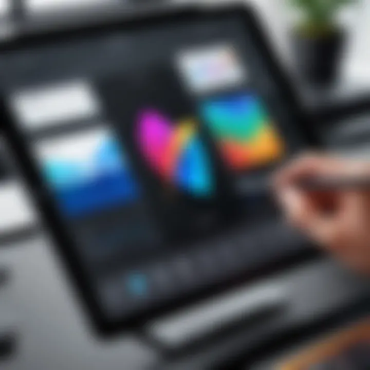 A close-up of Procreate's interface showcasing tools