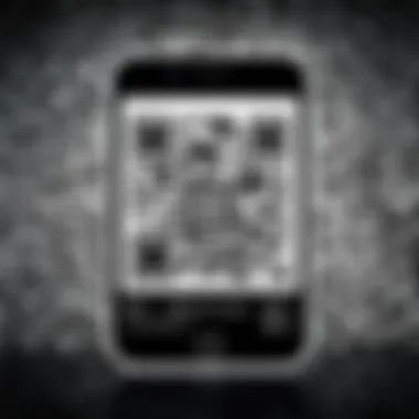 Screenshot of a QR code app showcasing features