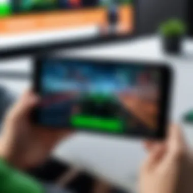 Enhancing Gaming with Razer SmartGlass Razer SmartGlass in use, enhancing a gaming session on a mobile device.