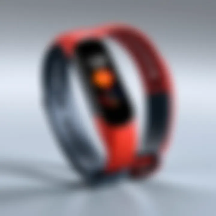 Sleek design of the Redmi Band Pro showcasing its vibrant display