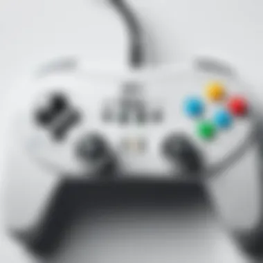 A close-up of the Wii controller during gameplay