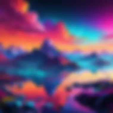 Vibrant digital landscape as a live wallpaper