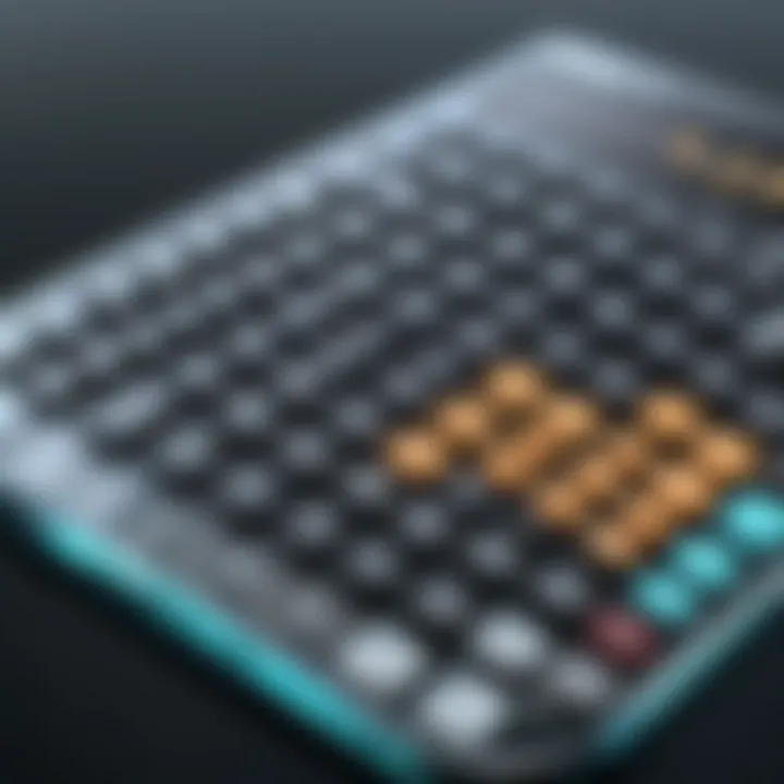 Detailed interface of a popular scientific calculator application