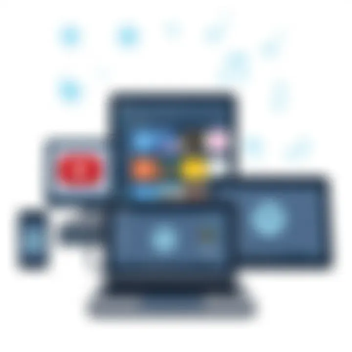 Digital Devices for Music Transfer Illustration of digital devices showcasing music transfer