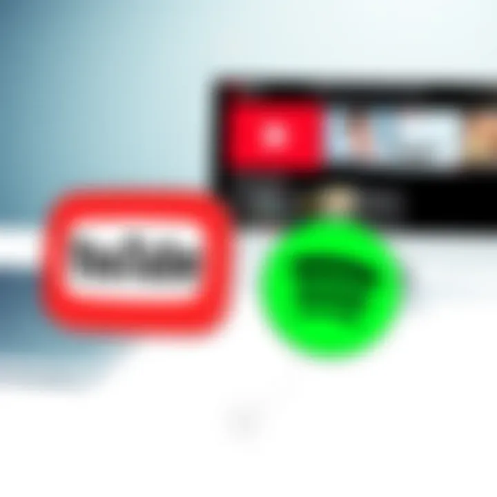 Interconnection of YouTube and Spotify Visual representation of YouTube and Spotify logos interconnected