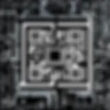 A visual representation of a QR code generated from a URL