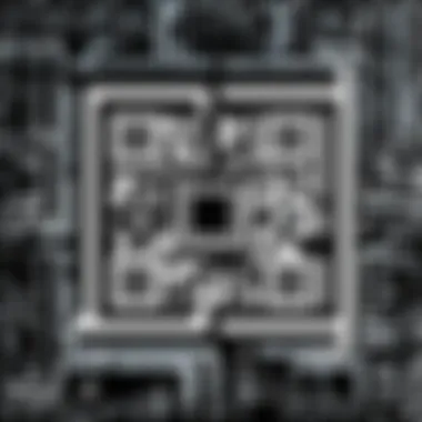 A visual representation of a QR code generated from a URL