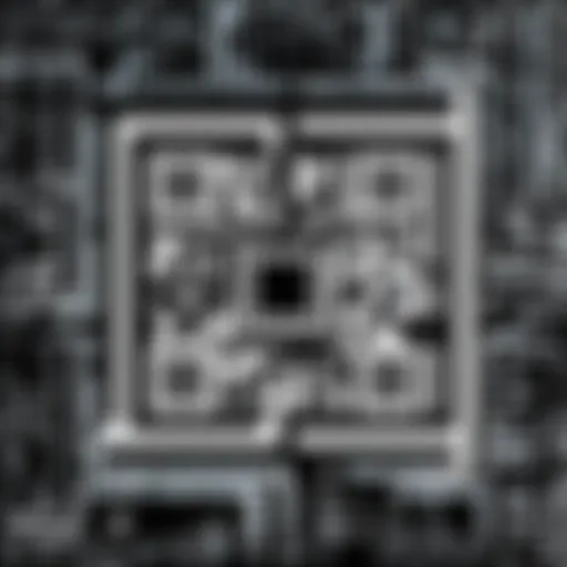 A visual representation of a QR code generated from a URL