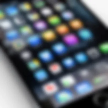 Unresponsive Touch Screen on iPhone Close-up view of an iPhone with an unresponsive touch screen
