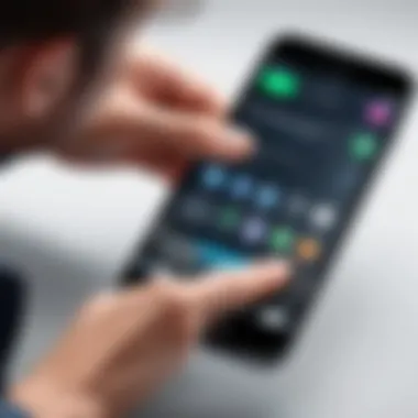 Restarting iPhone to Resolve Touch Screen Problem User attempting to restart an iPhone to fix touch screen issues