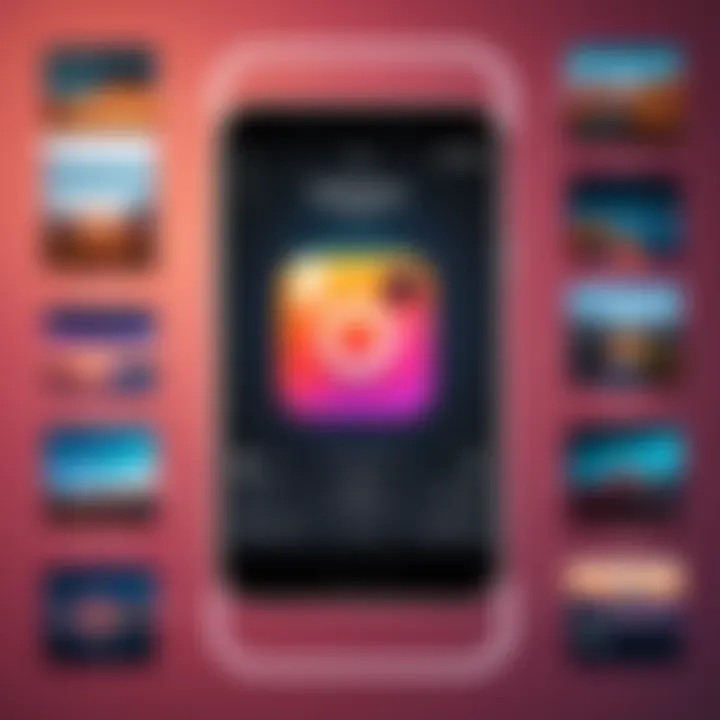 Diagram showing steps to access viewer information on Instagram