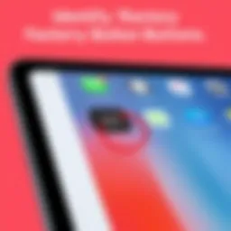 Illustration of iPad factory reset button location