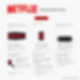 Visual representation of Netflix subscription tiers and their features